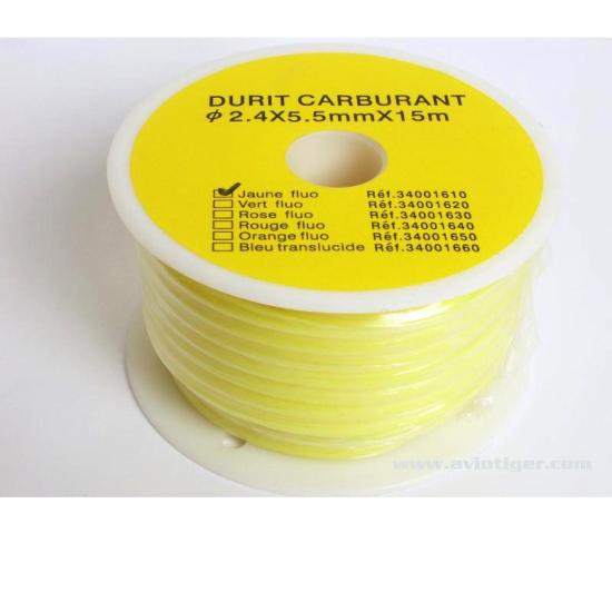 Durite jaune fluo 2.4 x 5.2 (1m)