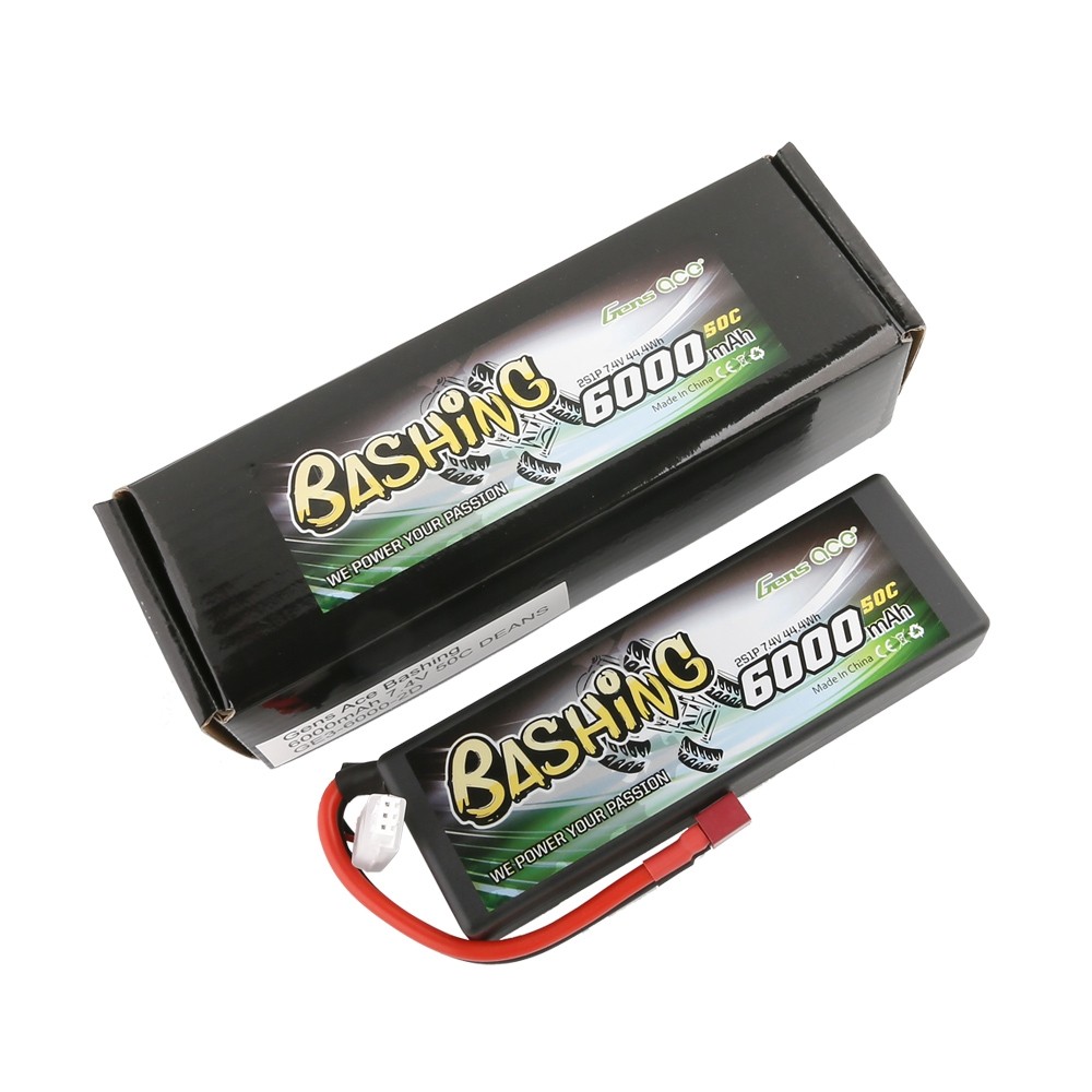 GENS ACE Batterie Accu Lipo 2S 7.4V 6000 50C Dean