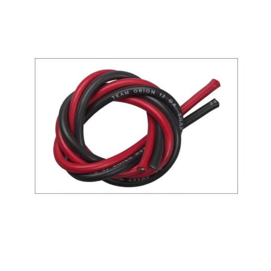 Cable silicone noir et rouge 12AWG