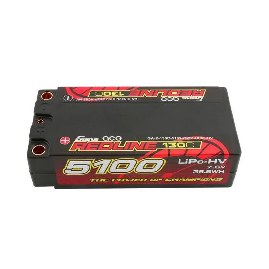 Gens ace Batterie LiPo 2S-7.6V-130C-5100 (5mm) Shorty 97x48x26mm 215g