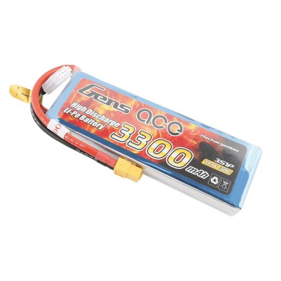Gens ace Batterie LiPo 3S 11.1V-3300-30C(XT60) 138x42x21mm 250g