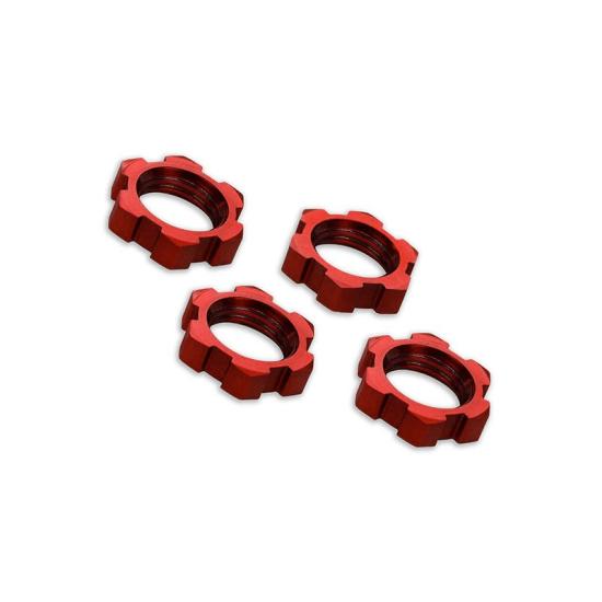 Traxxas écrous de roues alu rouge 4pcs 1/5 TRX7758R